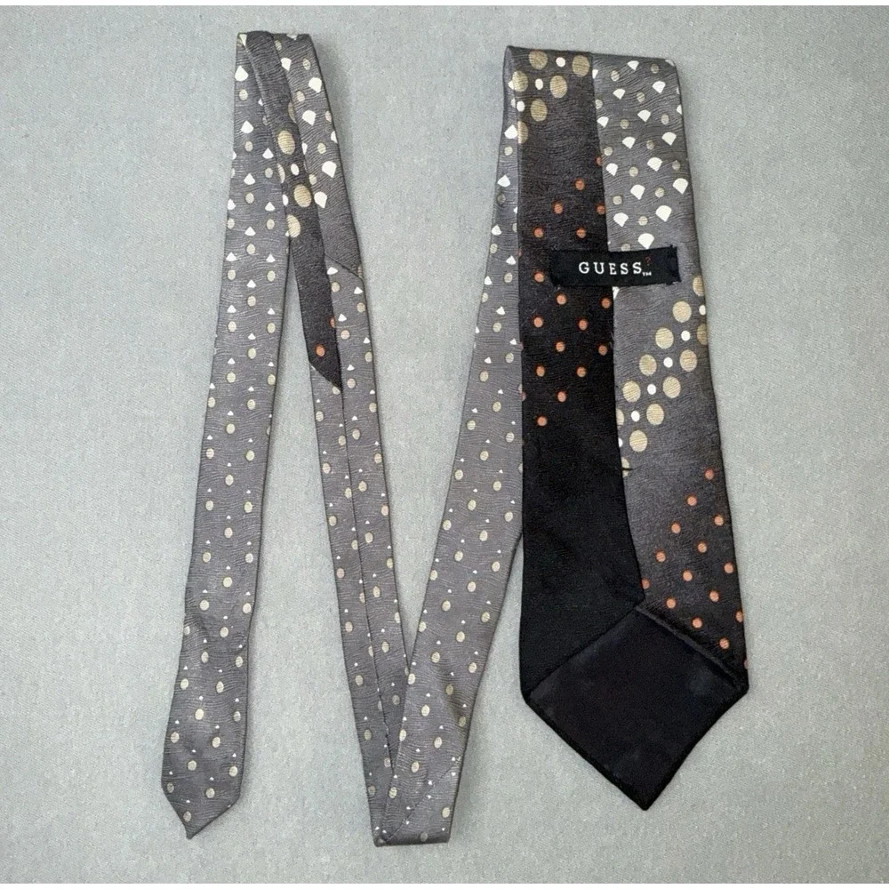 Men's GUESS 100% Silk Multicolor Geometric Necktie